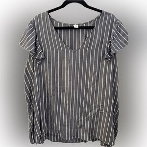 Old Navy Navy and White Striped Blouse